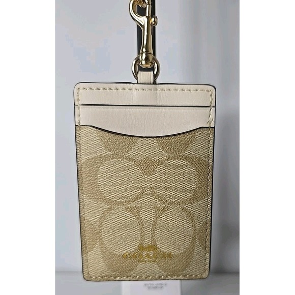 Coach ID Lanyard Signature Canvas Light Khaki/Chalk - Picture 3 of 9